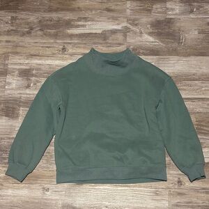 Trendy Queen Women’s Green Mock Neck Sweatshirt